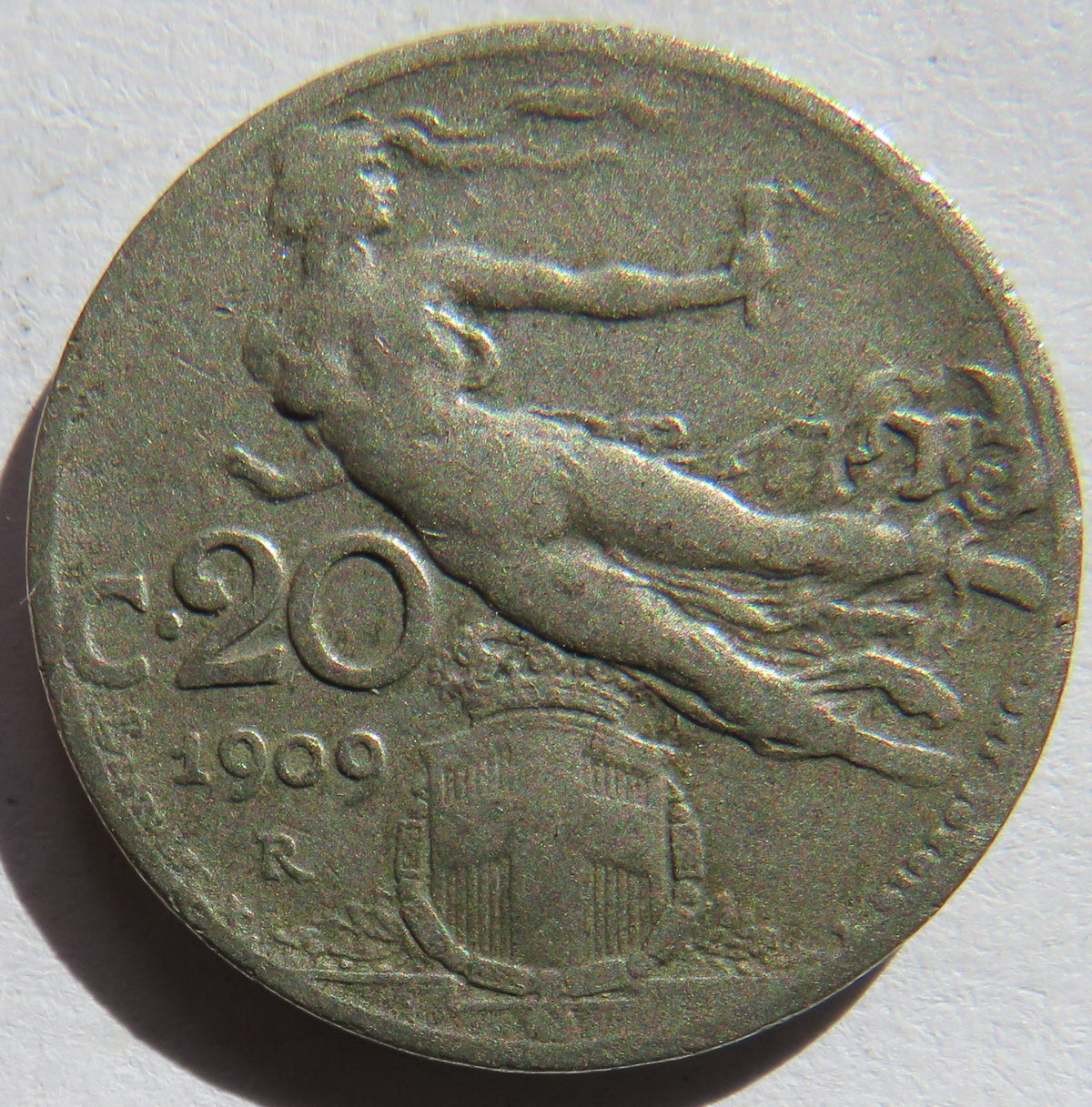 1909 Italy 20 Centesimi Coin