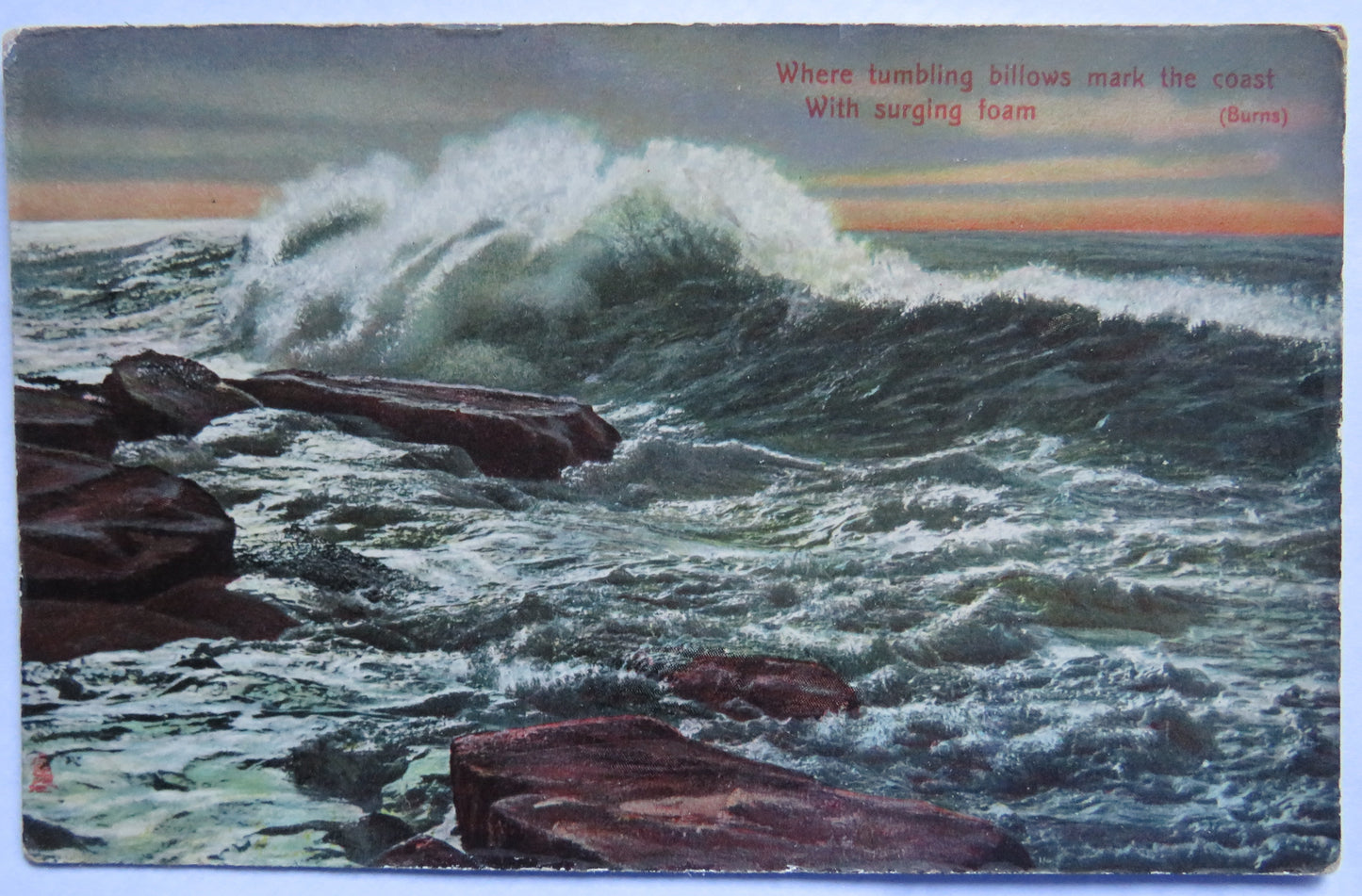 Vintage Postcard of Where Tumbling Billows Mark the Coast with Surging Foam (Burns)