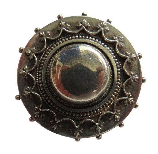 Antique Victorian Ladies White Metal Morning Brooch