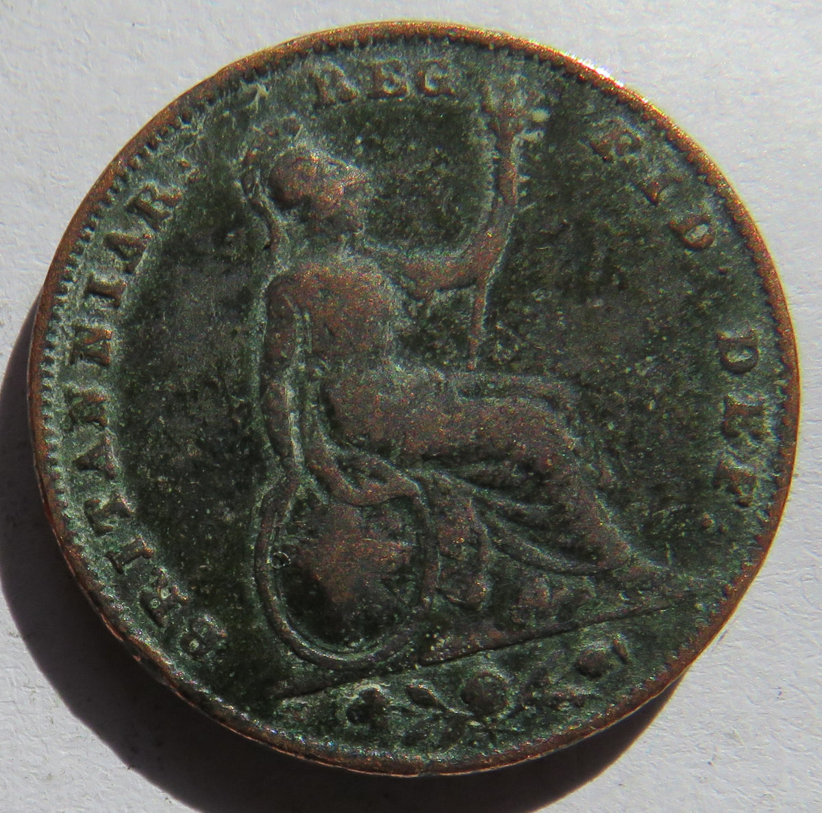 1856 Queen Victoria Young Head Farthing Coin - Great Britain