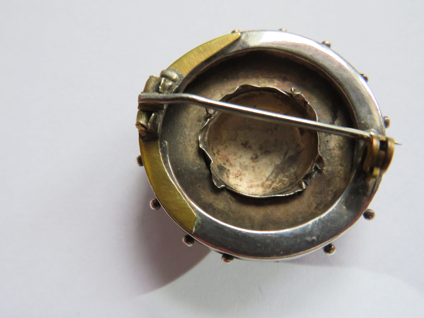 Antique Victorian Ladies White Metal Morning Brooch