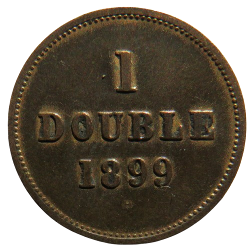 1899-H Guernsey 1 One Double Coin In Better Grade