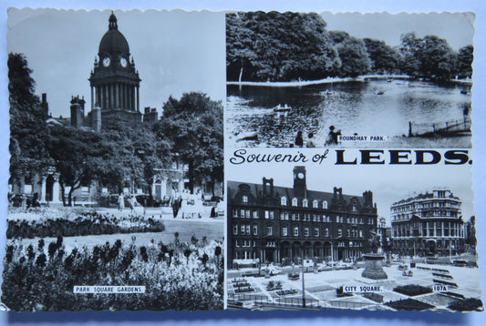 Vintage Postcard of Souvenir of Leeds, Multiview Postcard 1966
