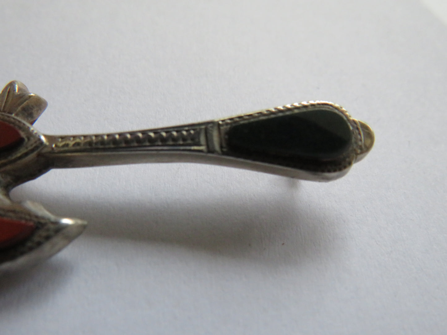 Vintage Scottish Silver & Agate Axe Brooch