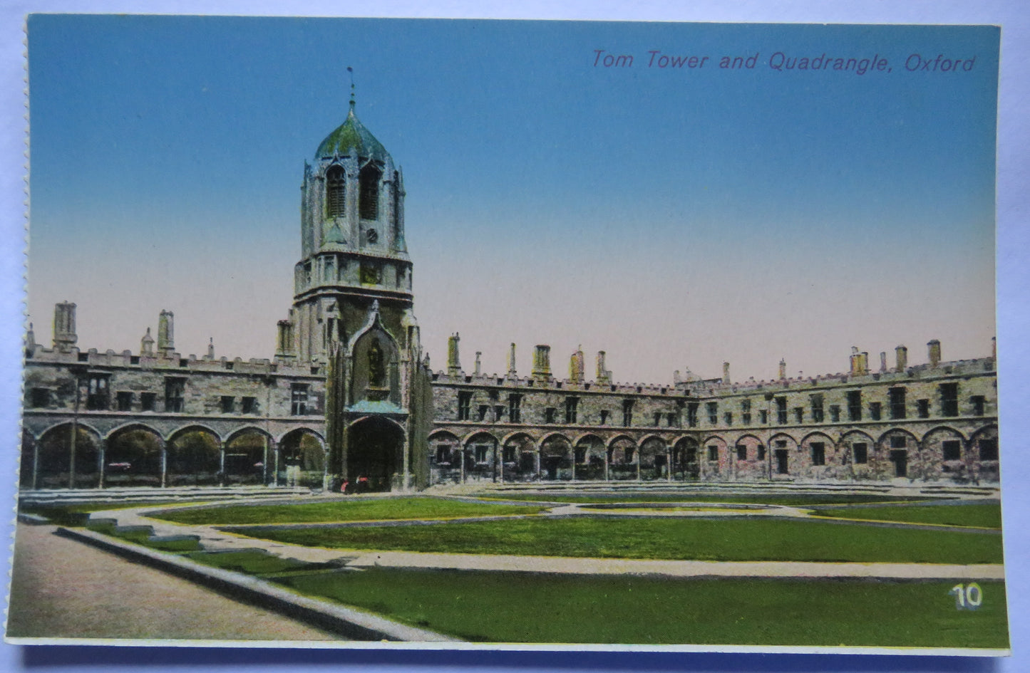 Vintage Postcard of Tom Tower and Quadrangle, Oxford