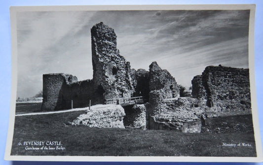 Vintage Postcard of Pevensey Castle, Gatehouse of the Inner Bailey