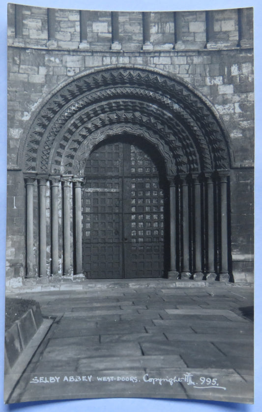 Vintage Postcard of Selby Abbey West Doors