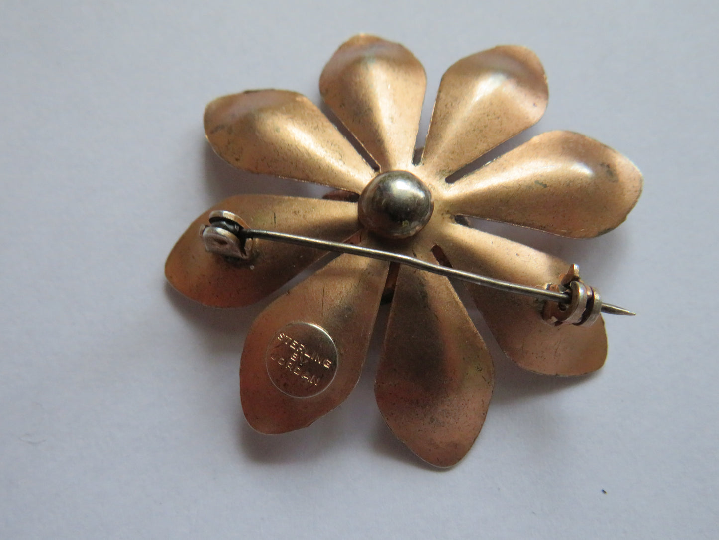 Ladies Rose Gold Plated Sterling Silver Floral Brooch By Jordan