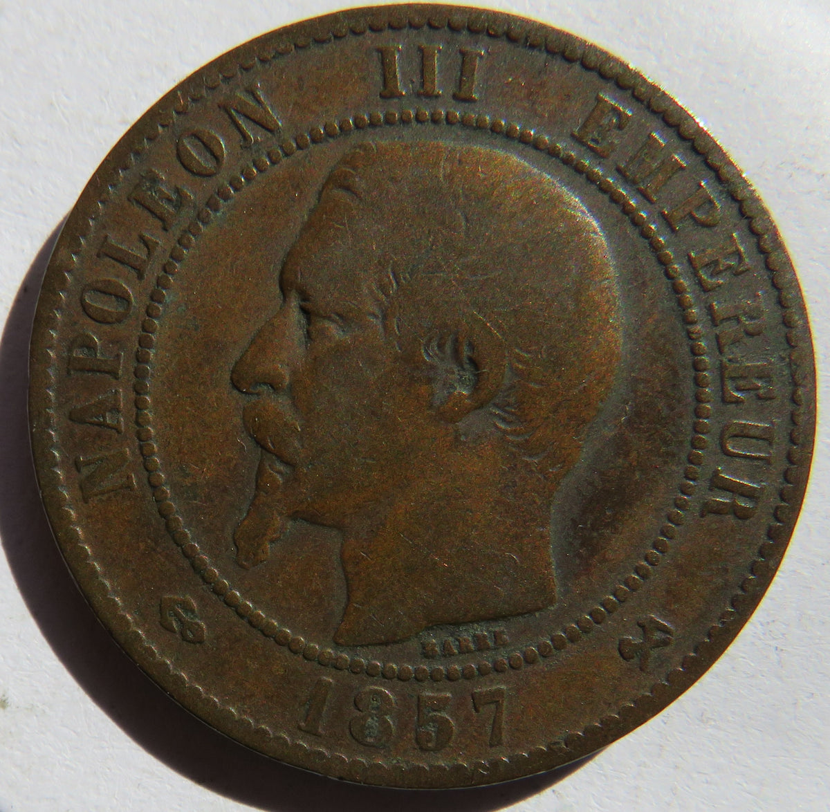 1857-B France Napoleon III 10 Centimes Coin