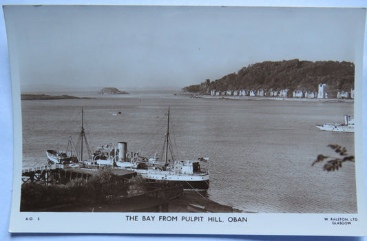 Vintage Postcard of The Bay from Pulpit Hill, Oban