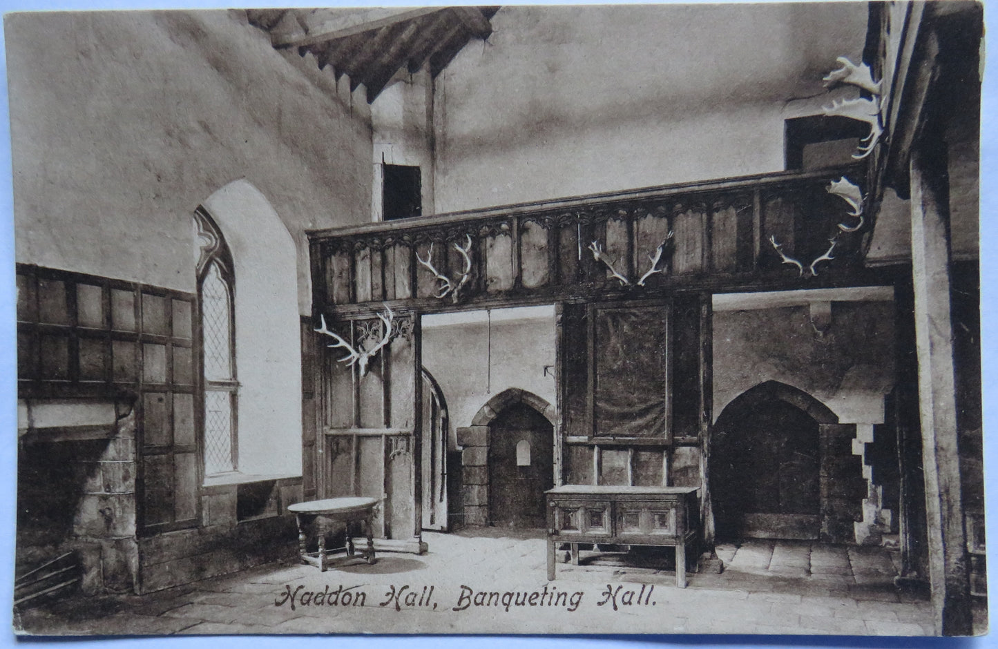 Vintage Postcard of Haddon Hall, Banqueting Hall