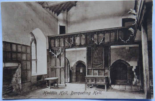 Vintage Postcard of Haddon Hall, Banqueting Hall