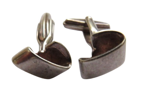 Pair of Stylish Sterling Silver Men's Cufflinks