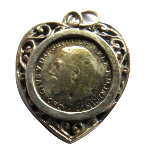 Vintage Pendant With 1916 Sterling Silver Threepence Coin