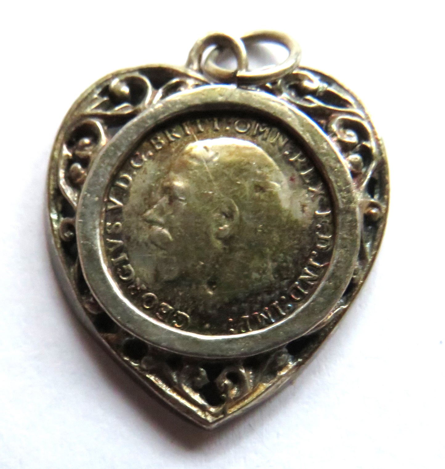 Vintage Pendant With 1916 Sterling Silver Threepence Coin