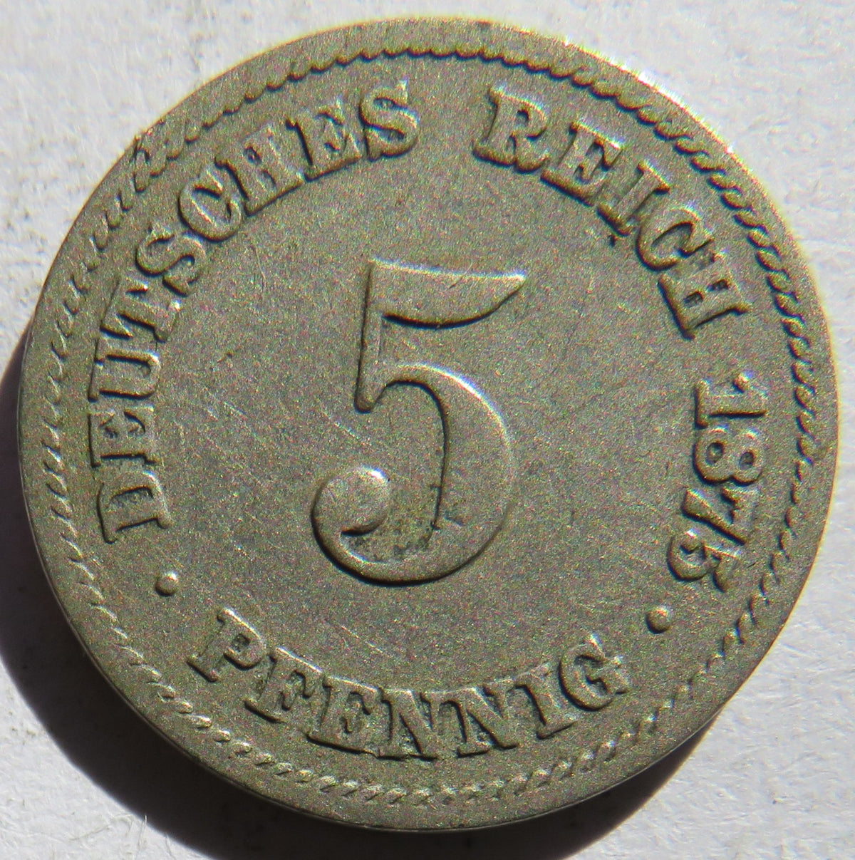 1875-A Germany 5 Pfennig Coin