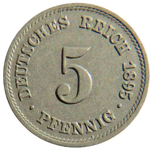 1895-F Germany 5 Pfennig Coin