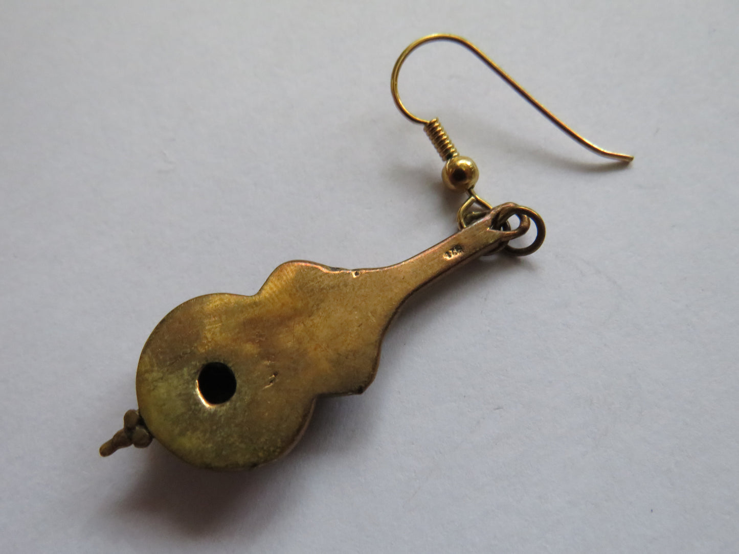 Vintage Pair of Sterling Silver, Gold Plated & Shell Ladies Earrings