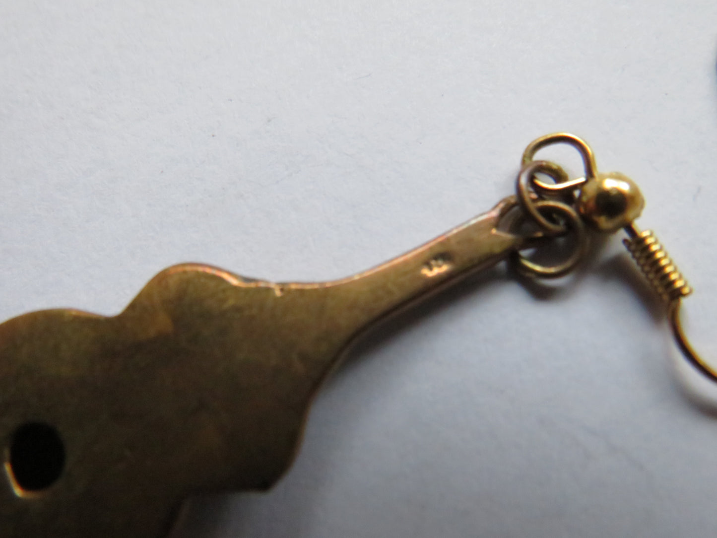 Vintage Pair of Sterling Silver, Gold Plated & Shell Ladies Earrings