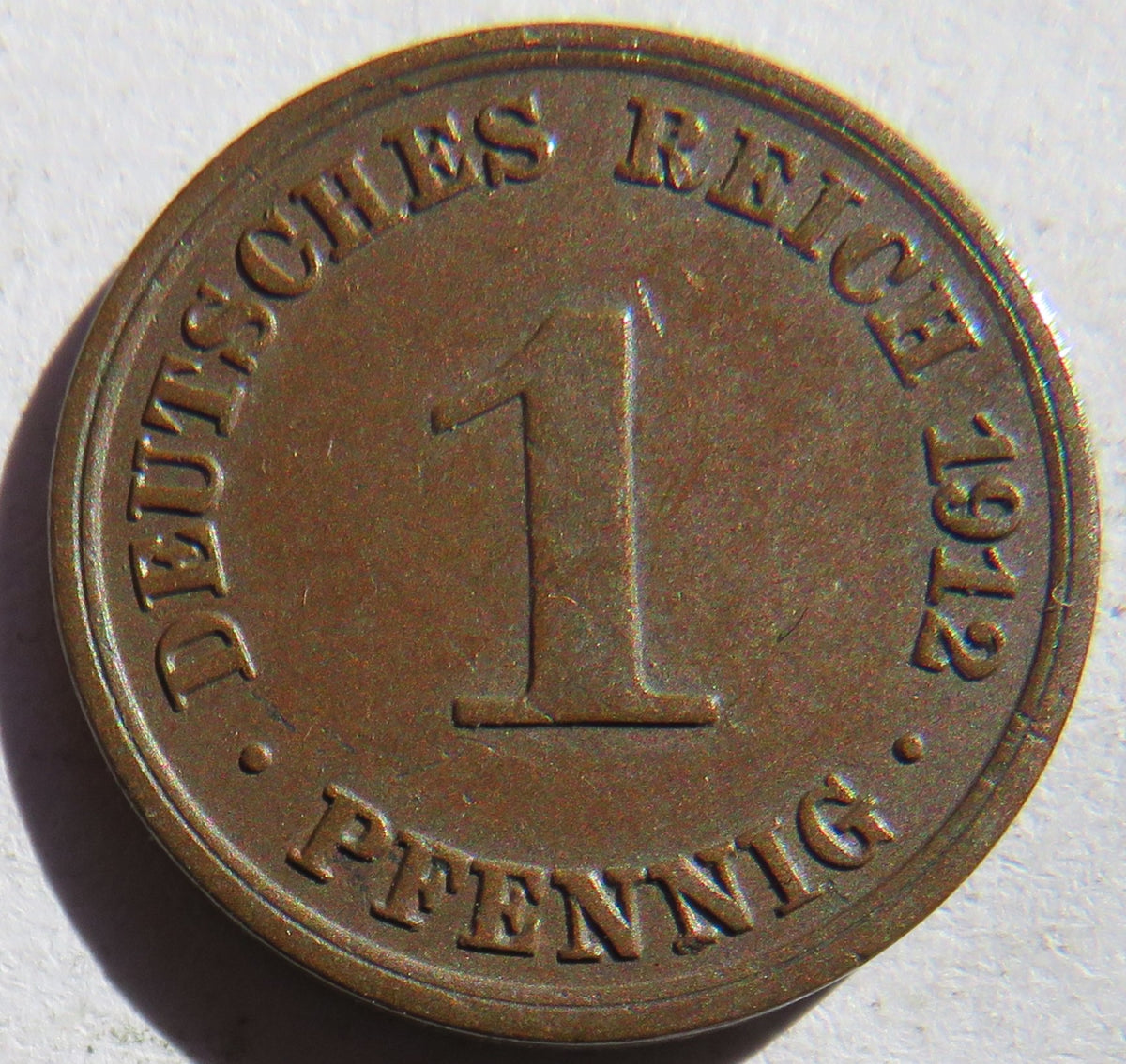 1912-A Germany One Pfennig Coin