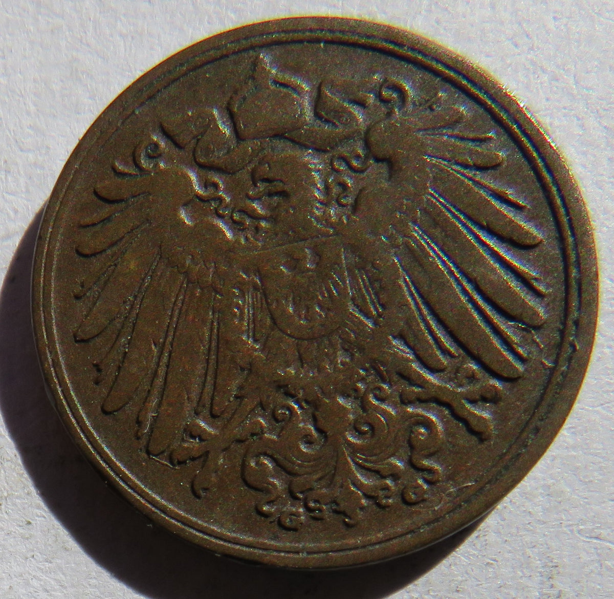 1907-G Germany One Pfennig Coin