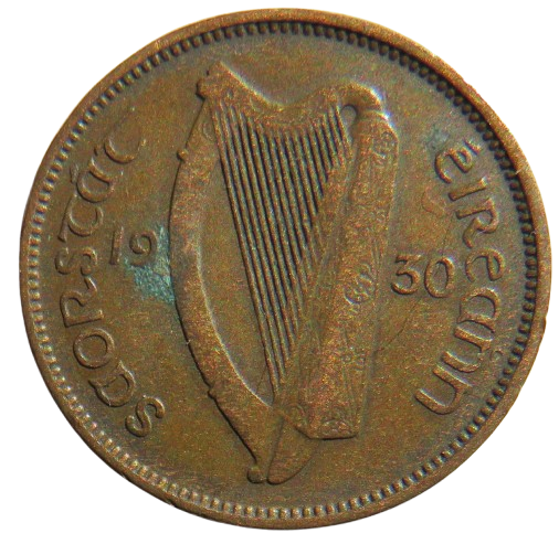 1930 Ireland Farthing 1/4d Coin