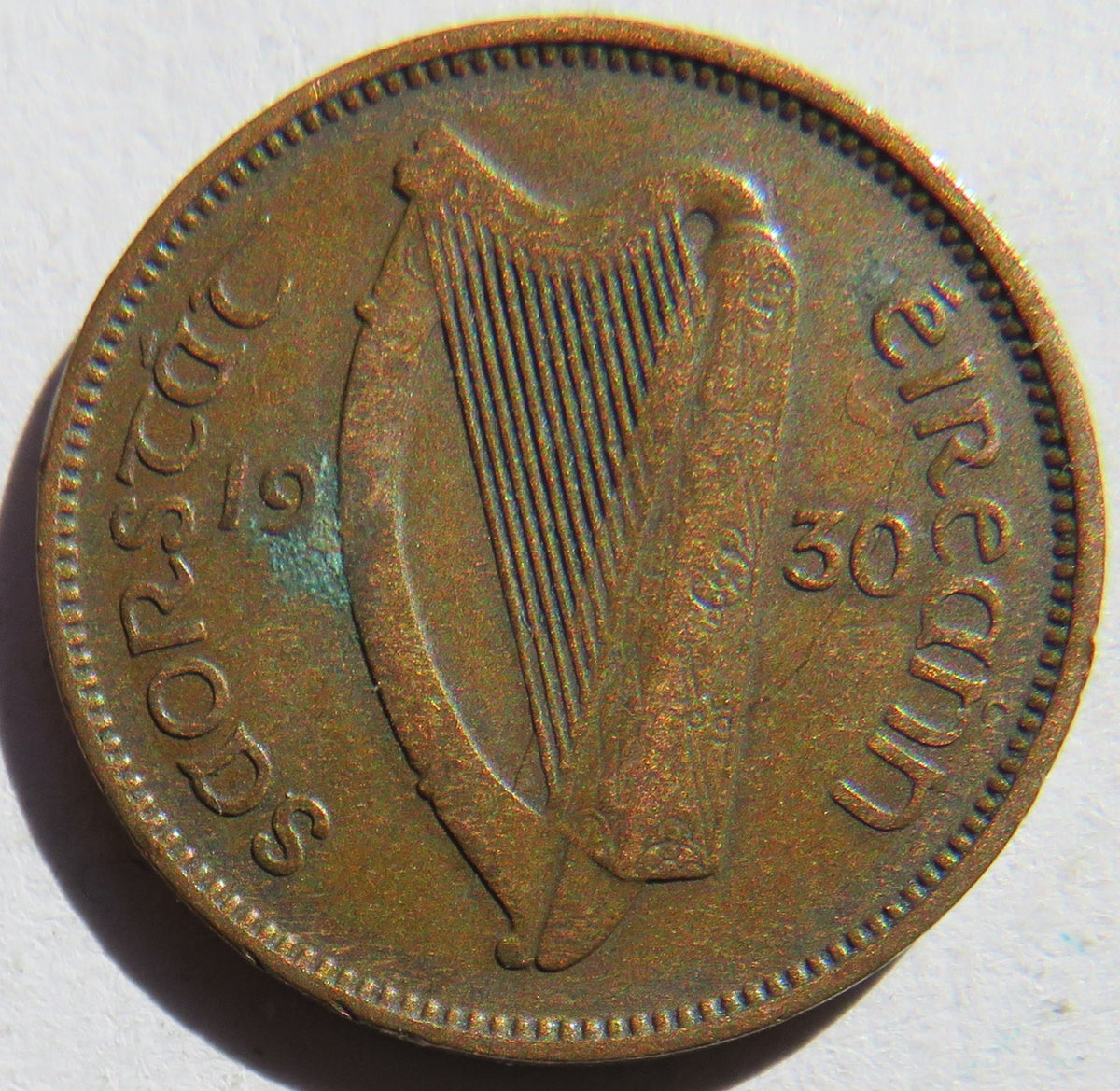 1930 Ireland Farthing 1/4d Coin