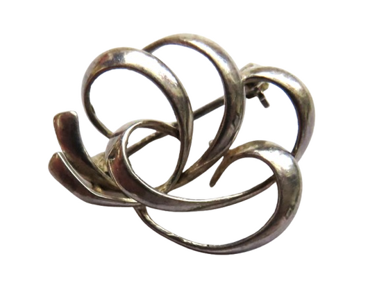 Stylish Ladies Sterling Silver Modernist Brooch