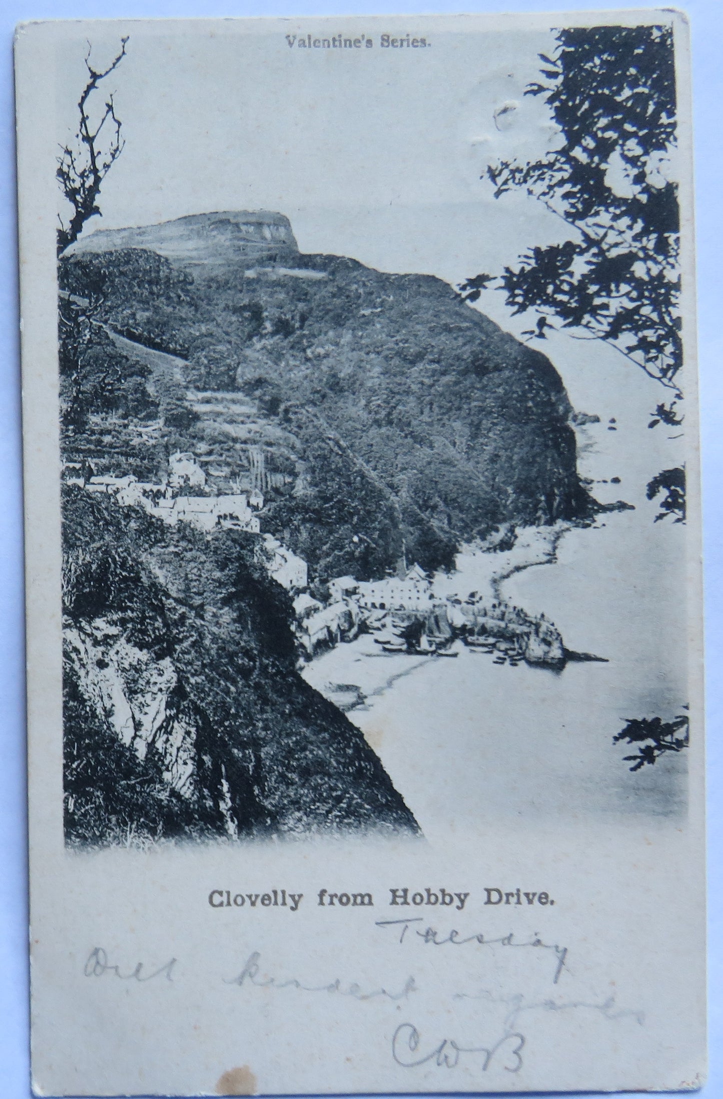 Vintage Postcard of Clovelly from Hobby Drive, 1903