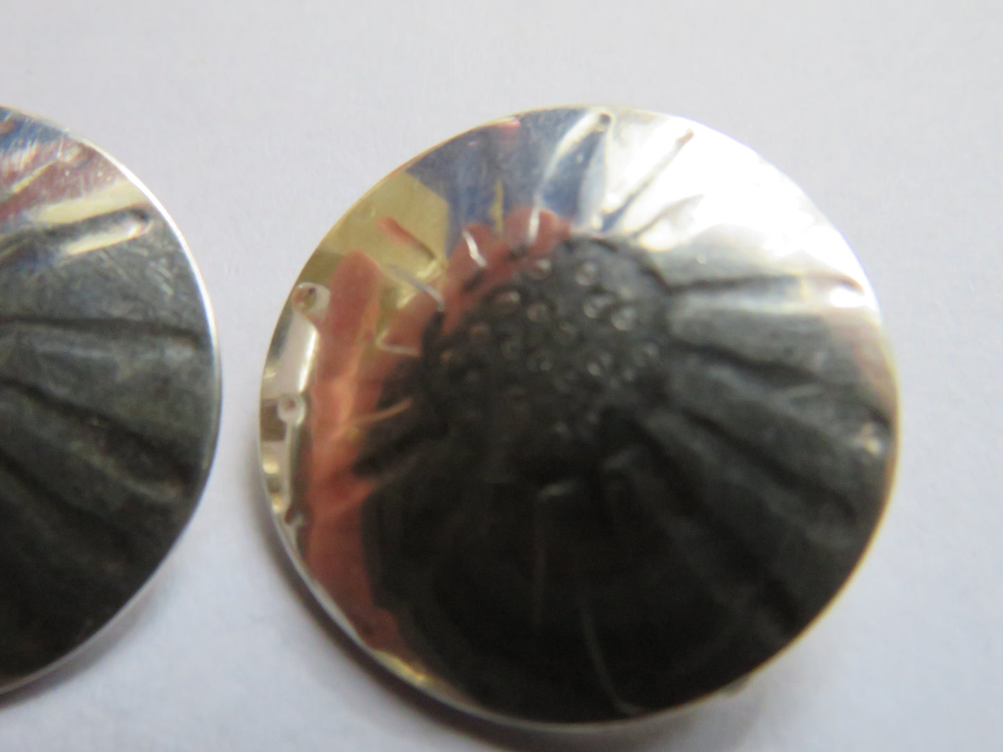 Pair of Sterling Silver Ladies Disc Clip On Earrings Fully Hallmarked