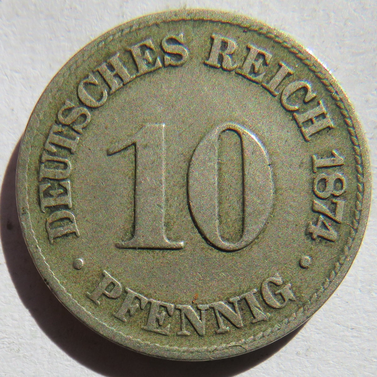 1874-C Germany 10 Pfennig Coin
