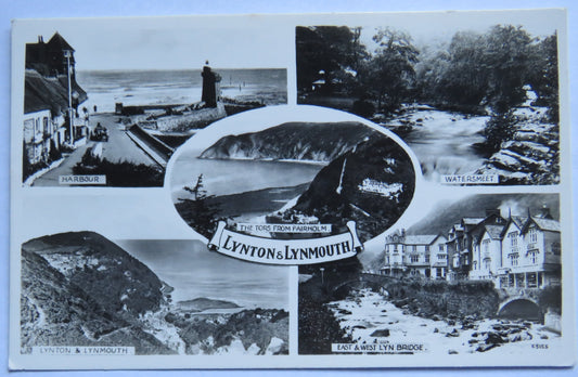 Vintage Postcard of Lynton & Lynmouth, Multiview Postcard