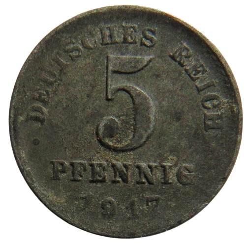 1917 Germany 5 Pfennig Coin