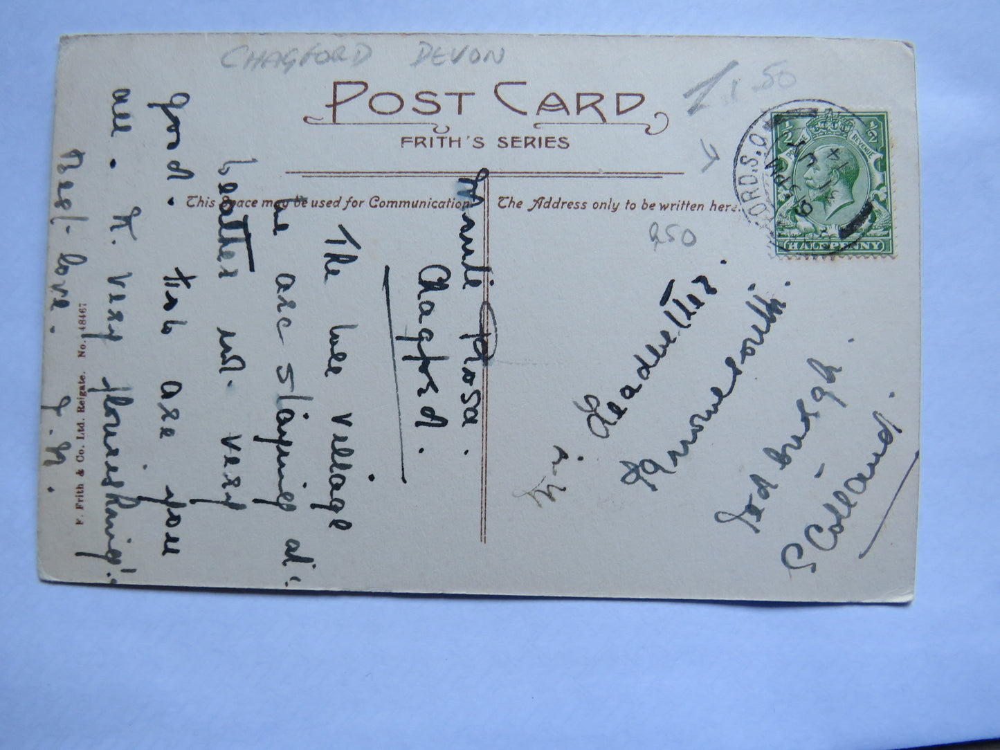 Vintage Postcard of Chagford, 1914