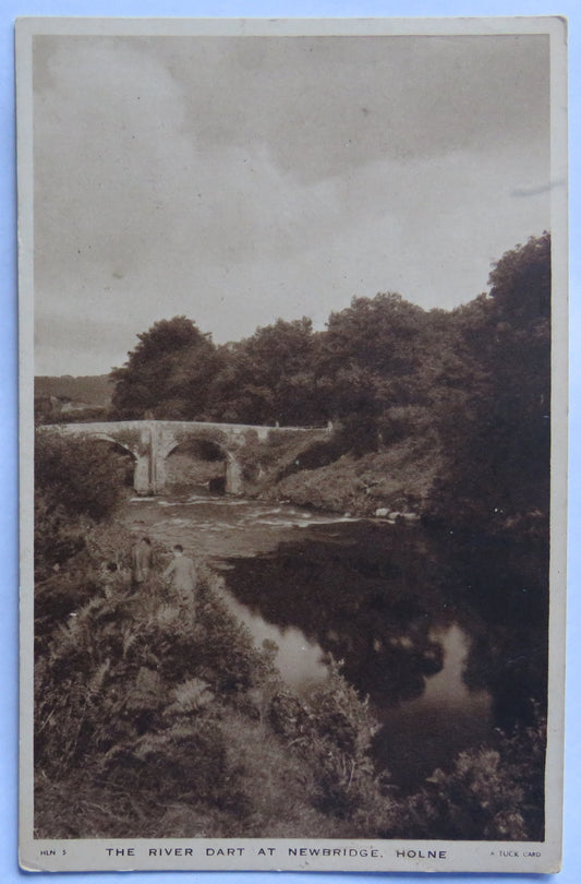 Vintage Postcard of The River Dart at Newbridge Holne