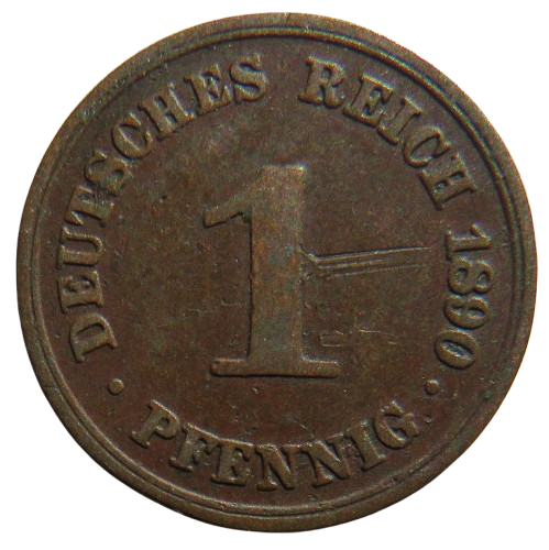 1890-A Germany One Pfennig Coin