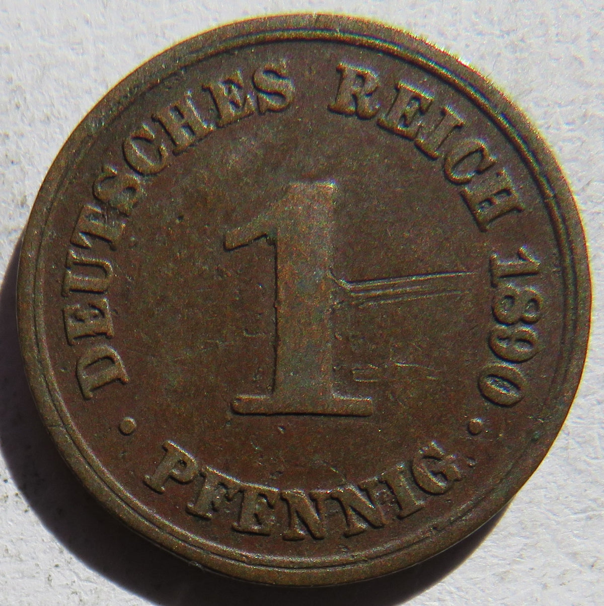 1890-A Germany One Pfennig Coin