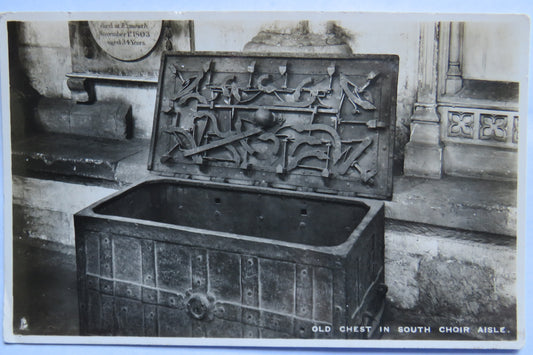 Vintage Postcard of Old Chest in South Choir Aisle, Exeter Cathedral Series 5