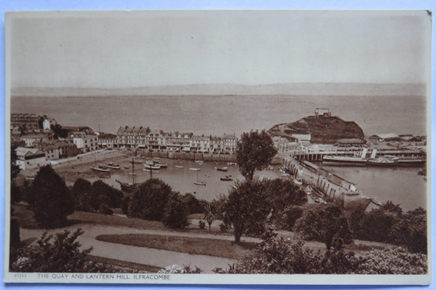 Vintage Postcard of The Quay and Lantern Hill Ilfracombe