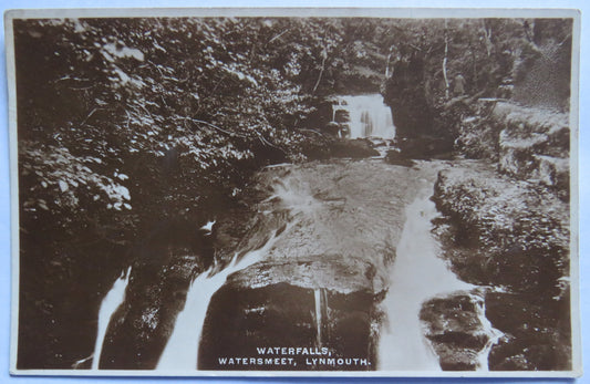 Vintage Postcard of Waterfalls, Watersmeet, Lynmouth 1947