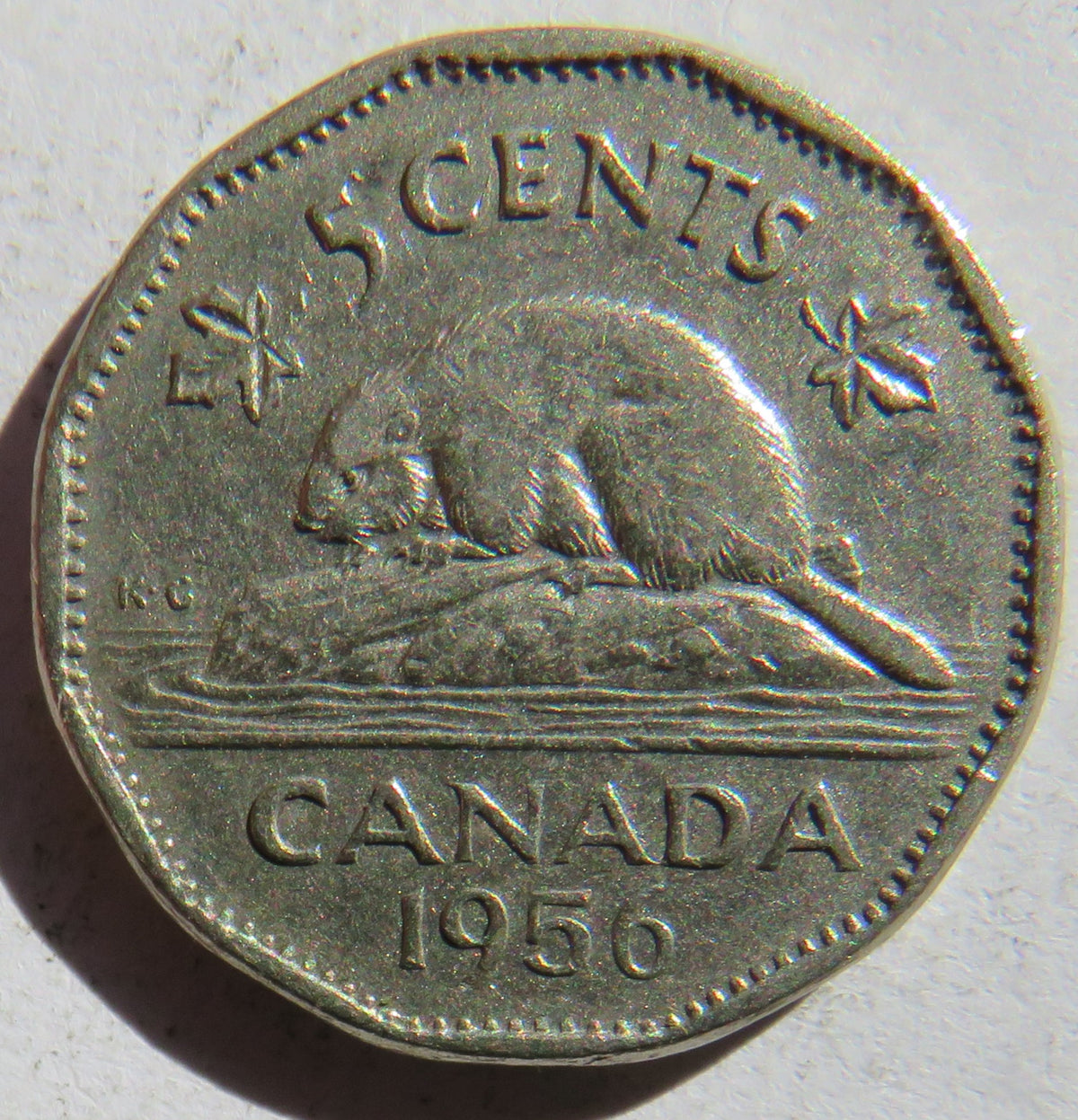 1956 Queen Elizabeth II Canada 5 Cents Coin