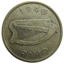 Load image into Gallery viewer, 1940 Ireland Eire Silver Halfcrown Coin
