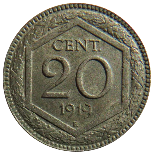 1919 Italy 20 Centesimi Coin