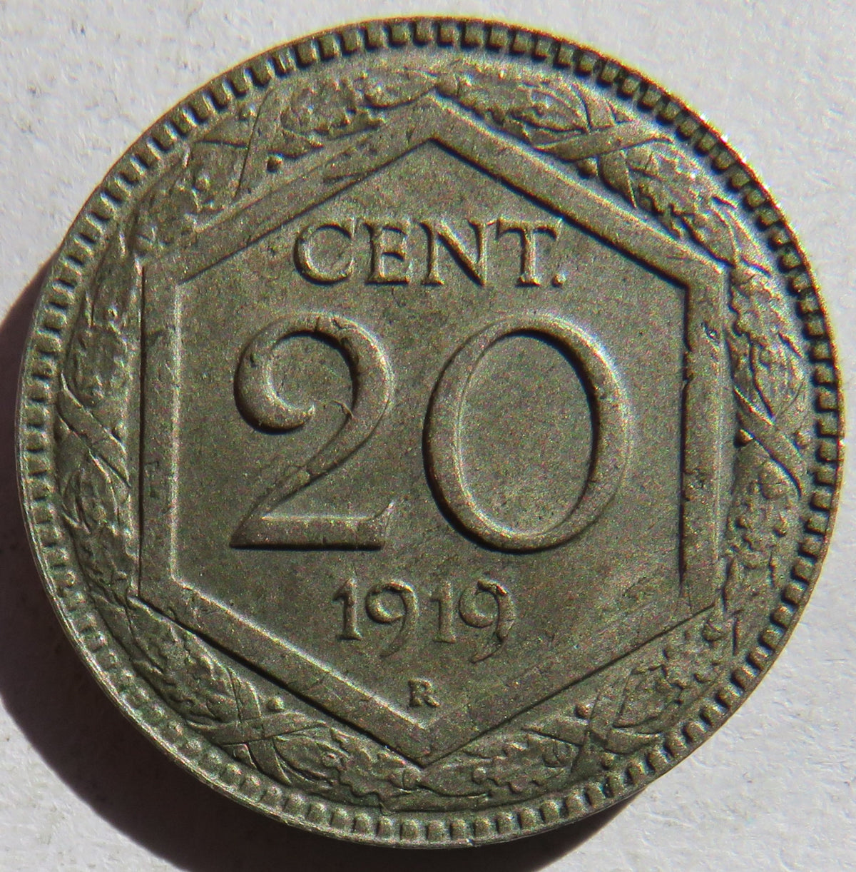 1919 Italy 20 Centesimi Coin