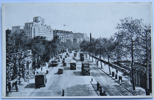 Vintage Postcard of Thames Embankment, London