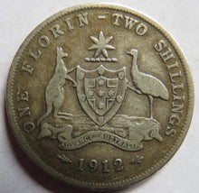 Load image into Gallery viewer, 1912 King George V Australia Silver Florin / 2 Shillings Coin
