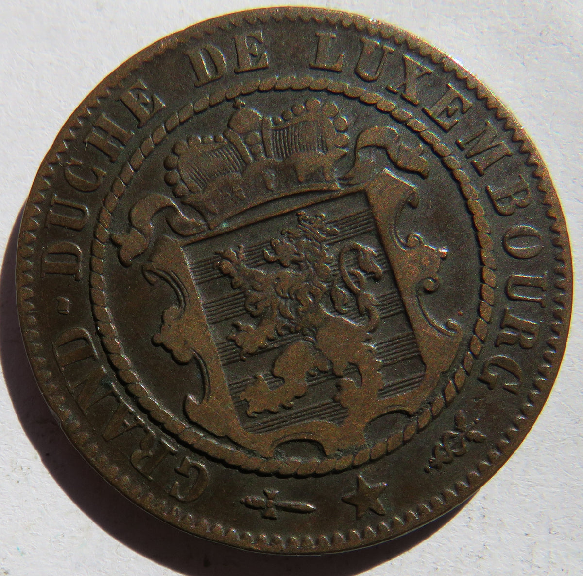 1870 Luxembourg 10 Centimes Coin