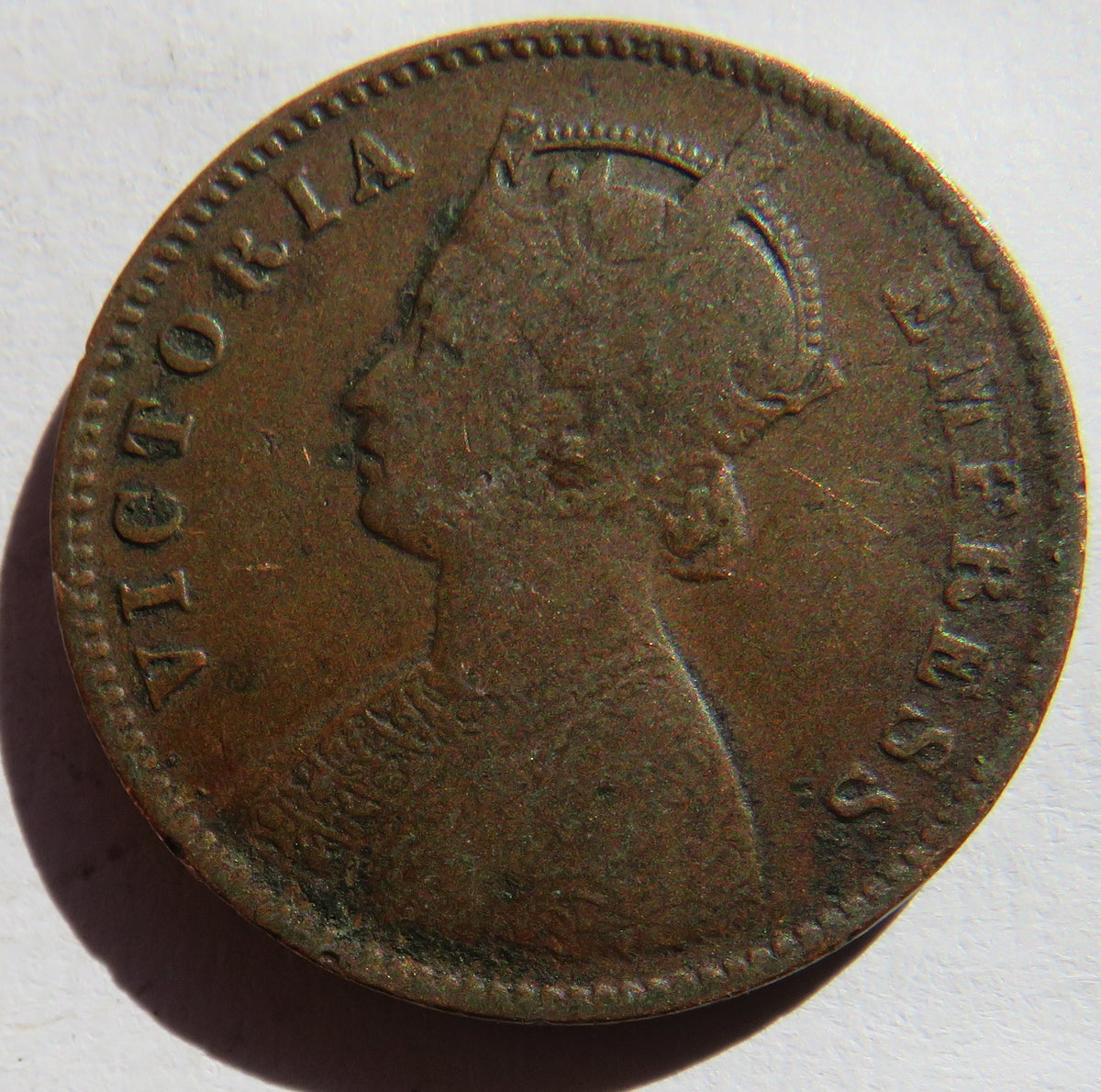 1891 Queen Victoria India 1/4 Quarter Anna Coin