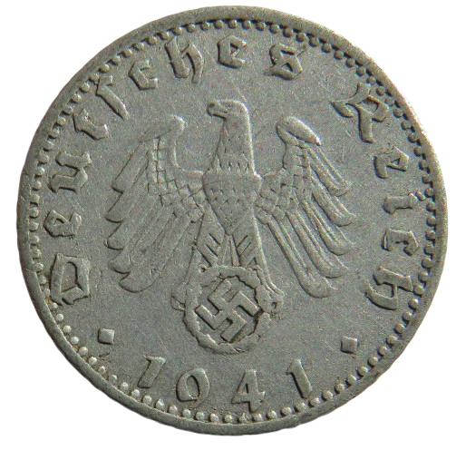 1941-A Germany - Third Reich 50 Reichspfennig Coin