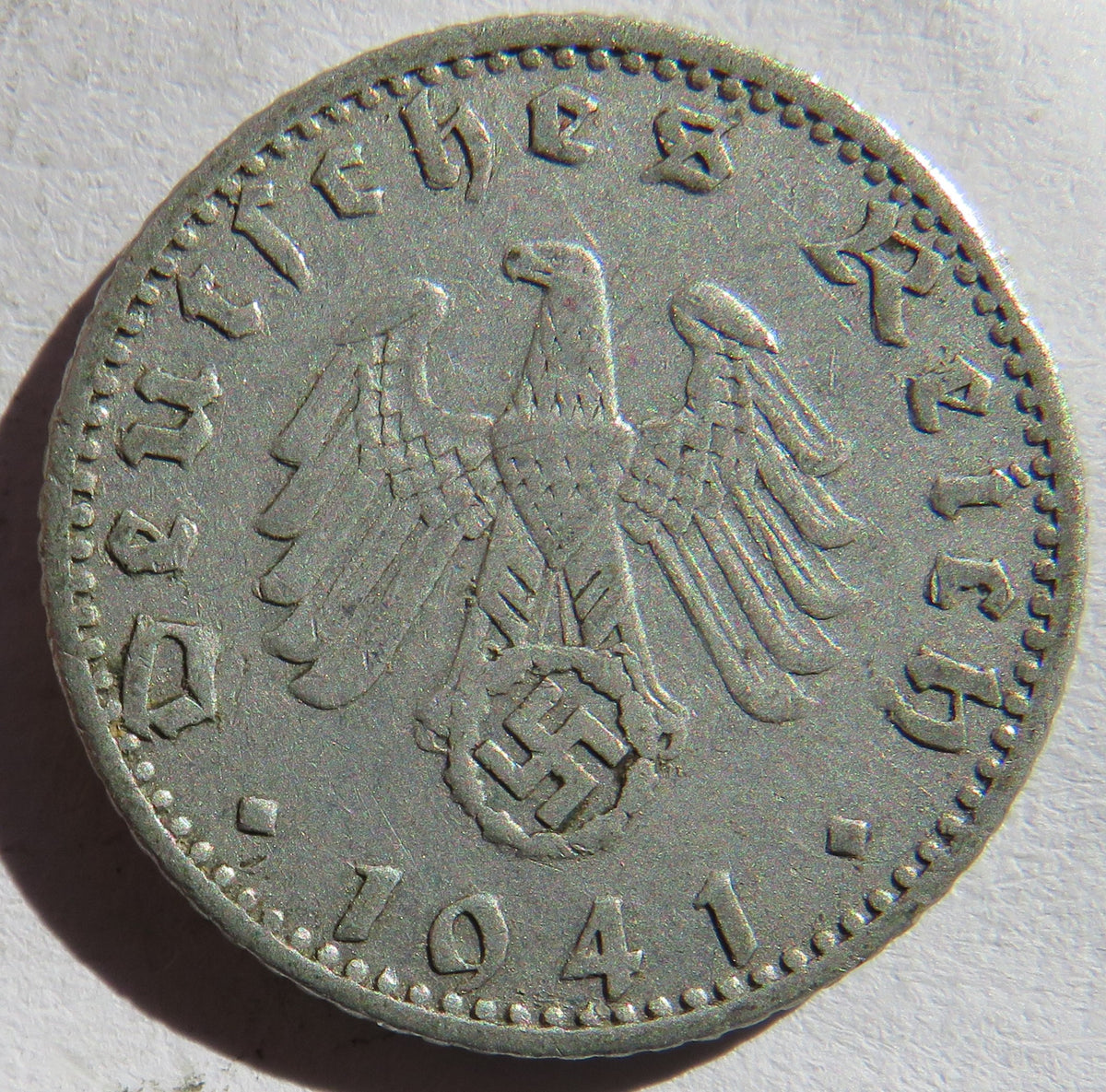 1941-A Germany - Third Reich 50 Reichspfennig Coin